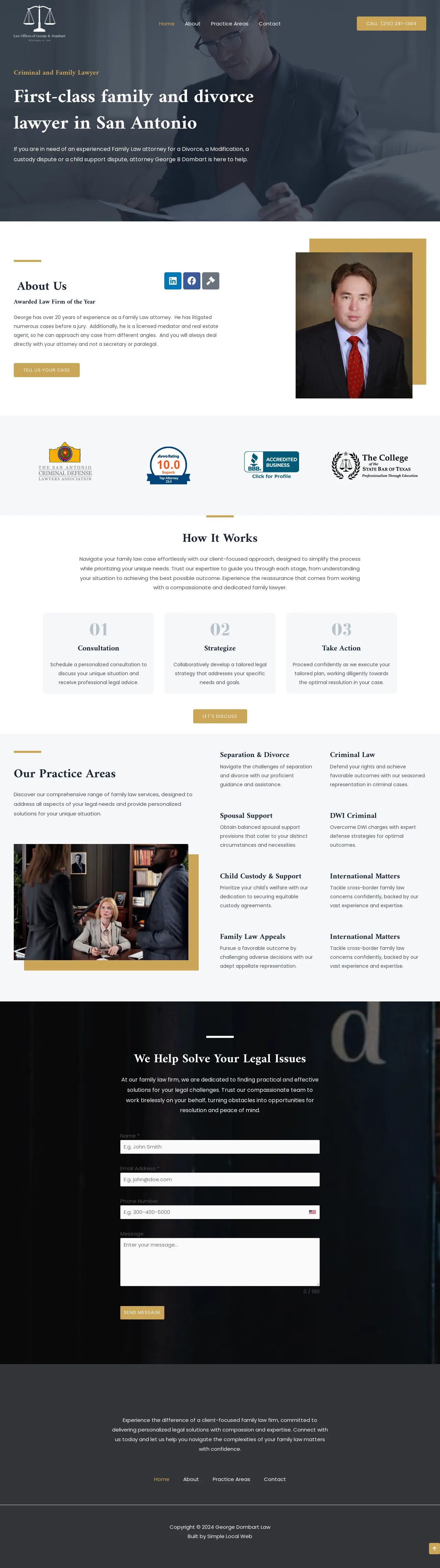 George Dombart Law homepage